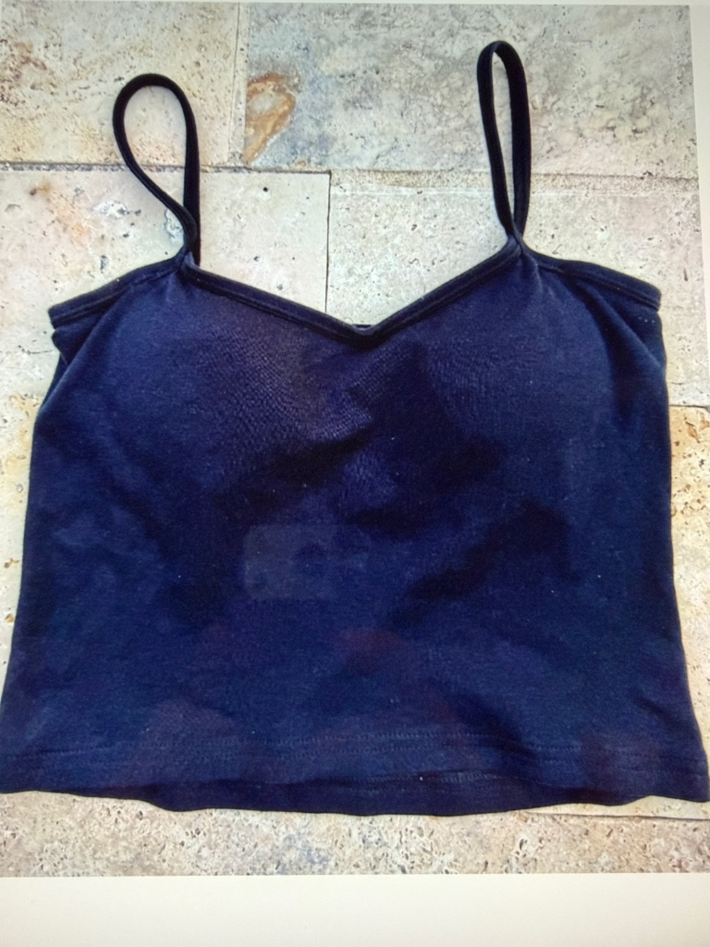 Women's Black Spaghetti Strap Camisole Tank Cropped Cotton